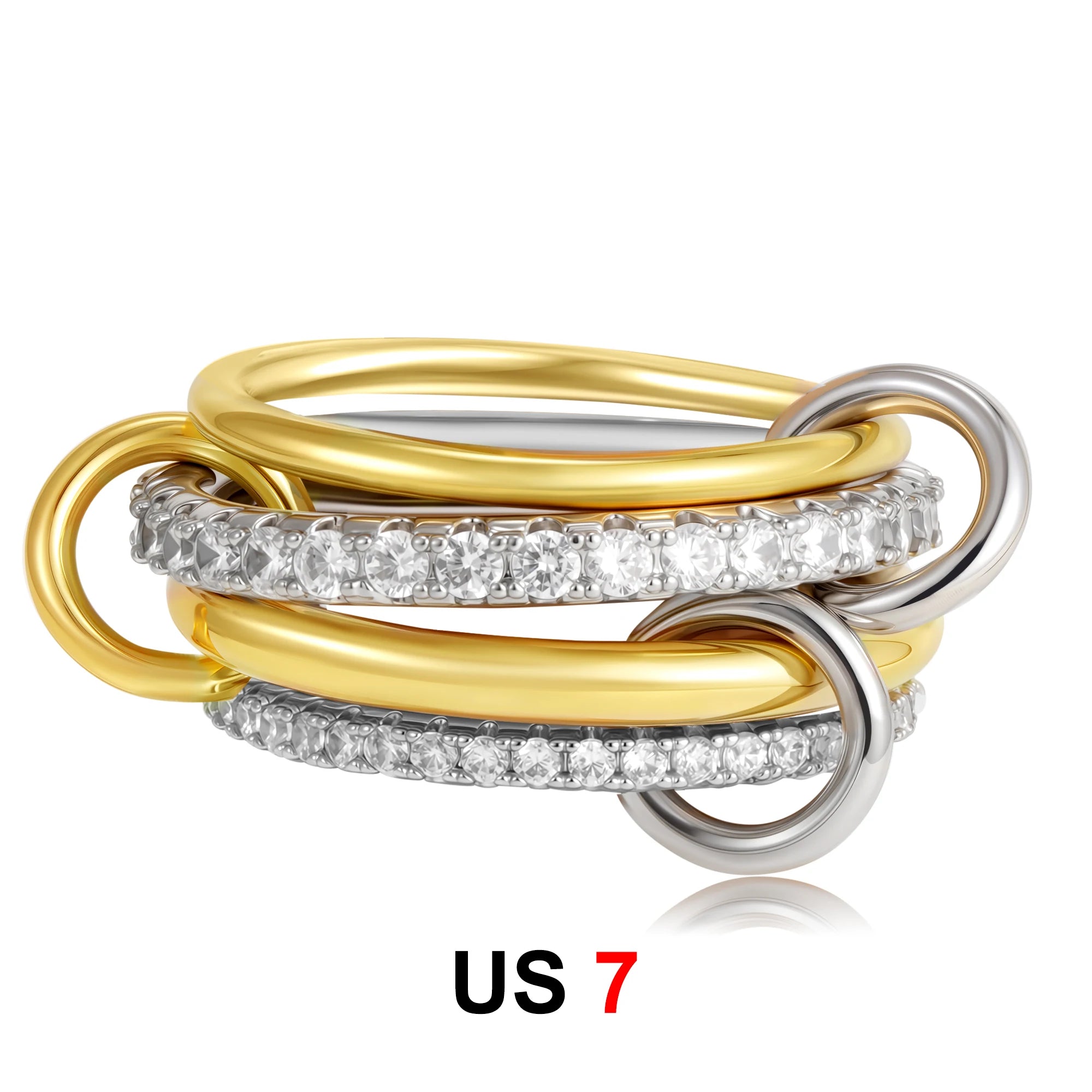 Dainty Stackable Ring Set — Minimalist Gold & Silver CZ Rings