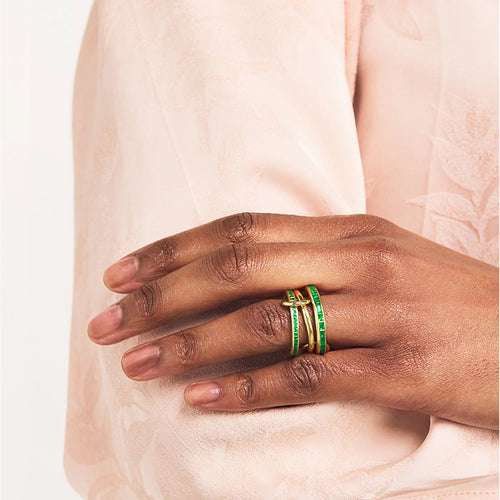 Dainty Stackable Ring Set — Minimalist Gold & Silver CZ Rings