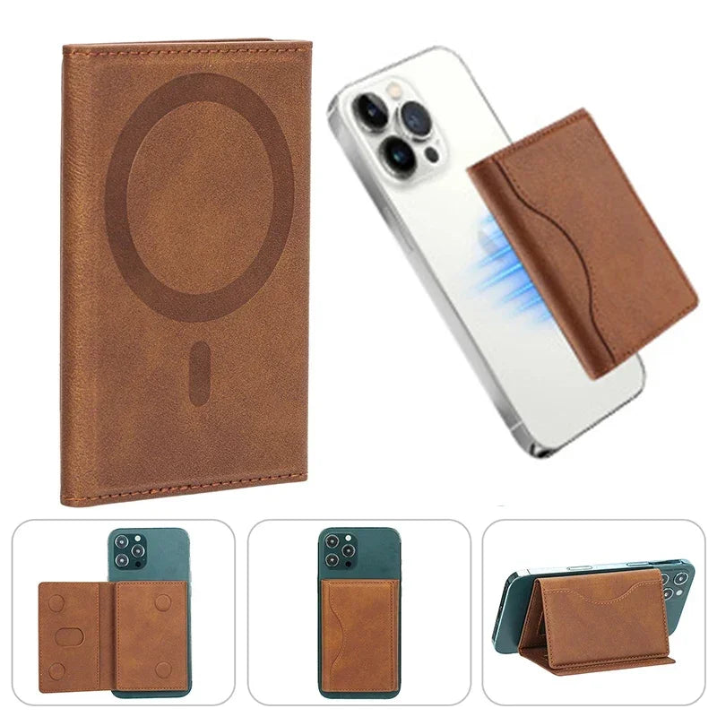 MagSafe Leather Wallet Case — Slim Magnetic Card Holder for iPhone
