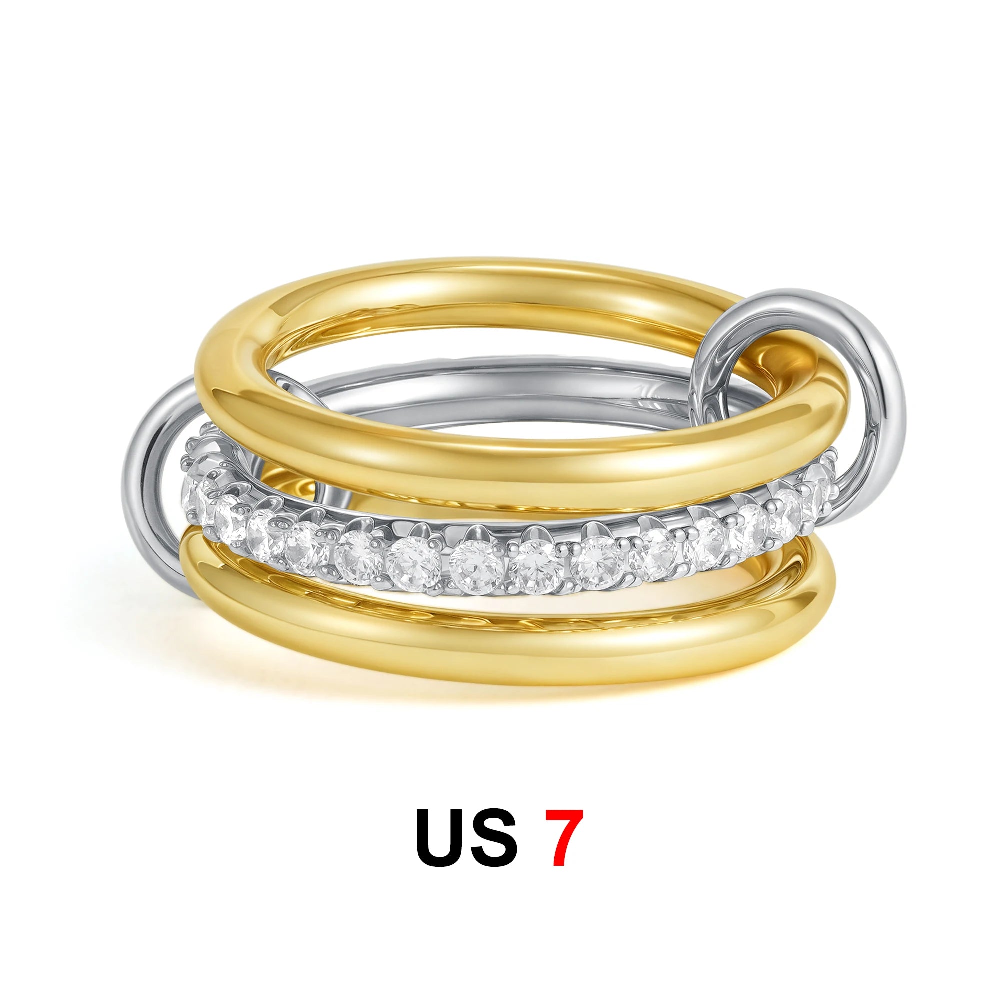 Dainty Stackable Ring Set — Minimalist Gold & Silver CZ Rings