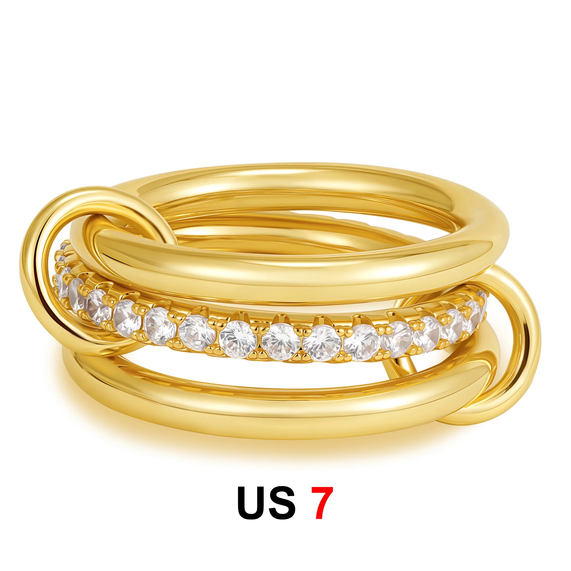 Dainty Stackable Ring Set — Minimalist Gold & Silver CZ Rings