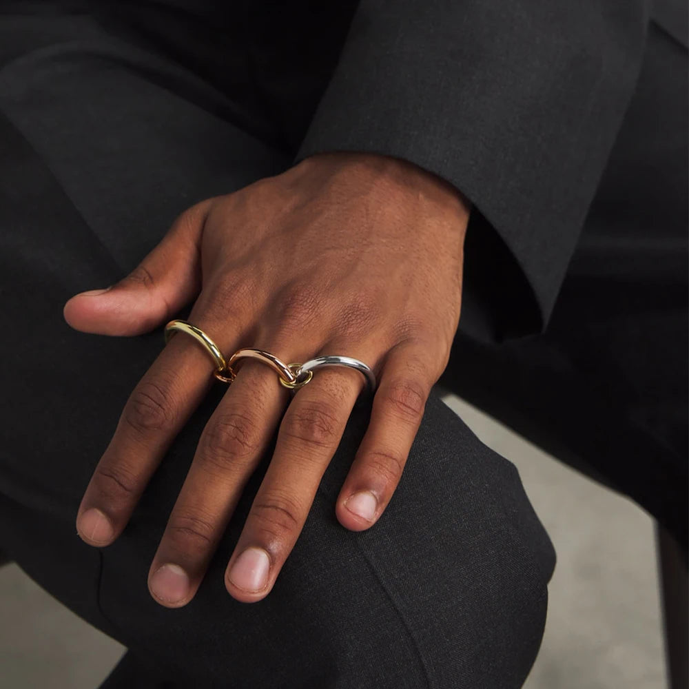 Dainty Stackable Ring Set — Minimalist Gold & Silver CZ Rings