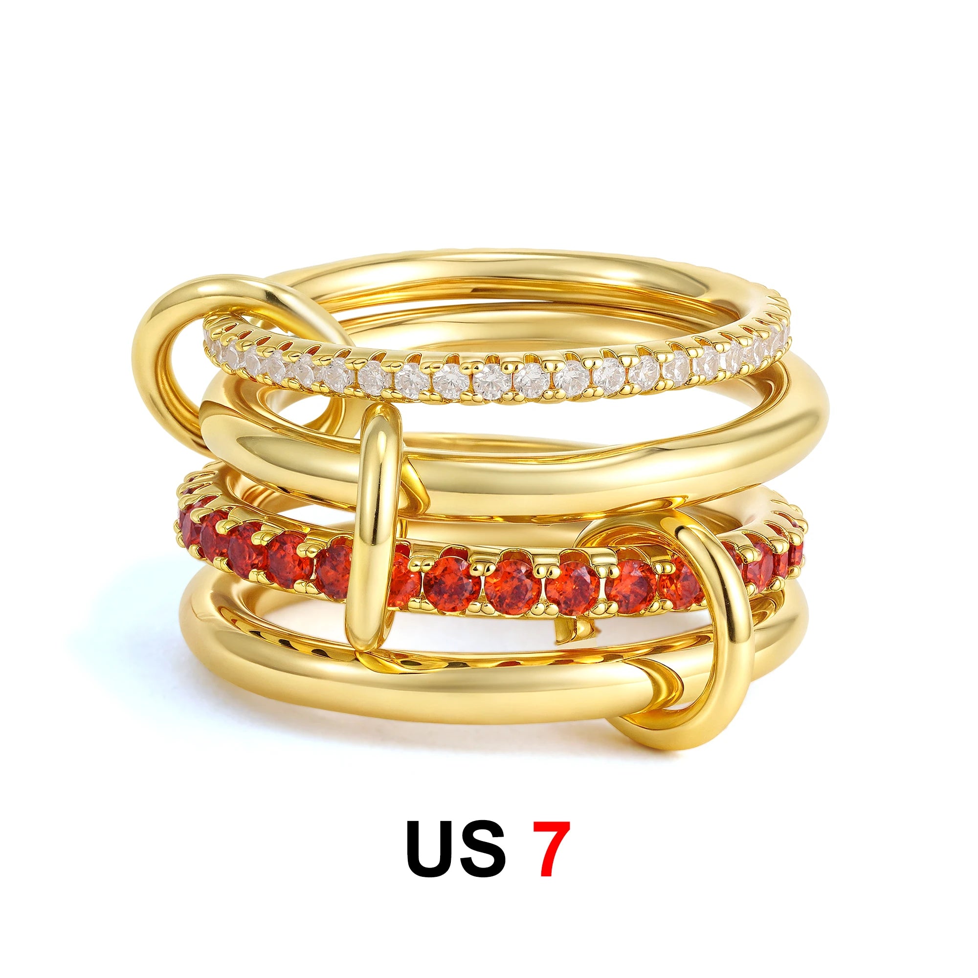 Dainty Stackable Ring Set — Minimalist Gold & Silver CZ Rings
