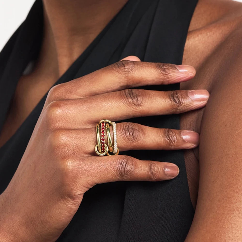 Dainty Stackable Ring Set — Minimalist Gold & Silver CZ Rings