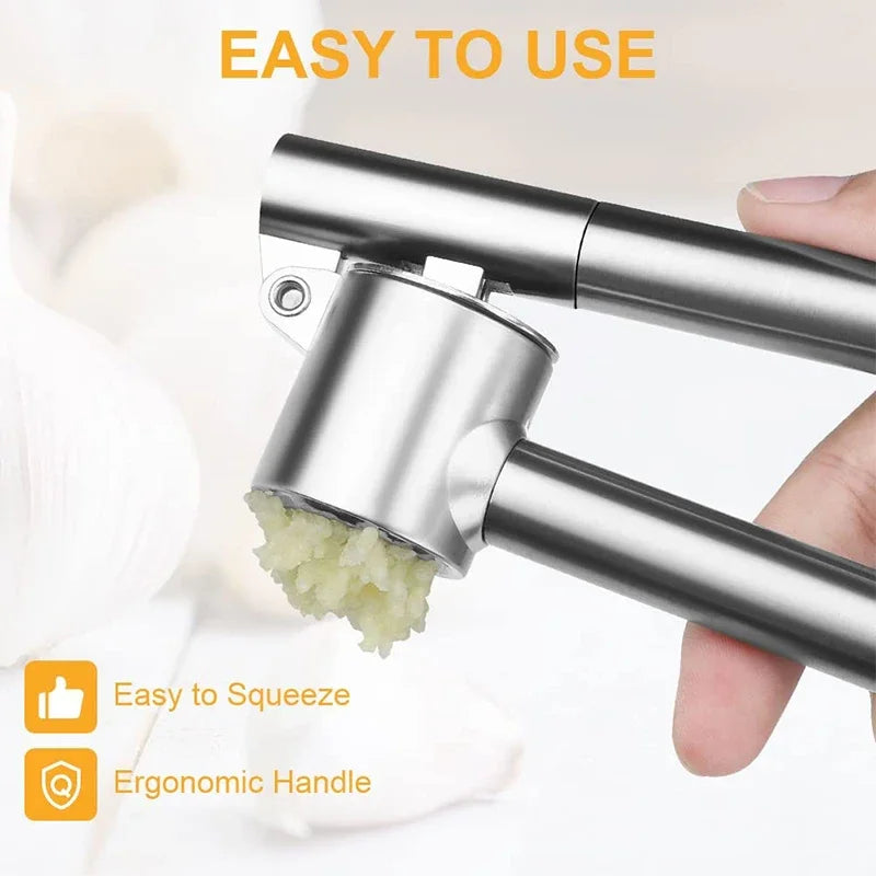 Stainless Steel Garlic Press & Mincer — Rust-Proof Kitchen Essential
