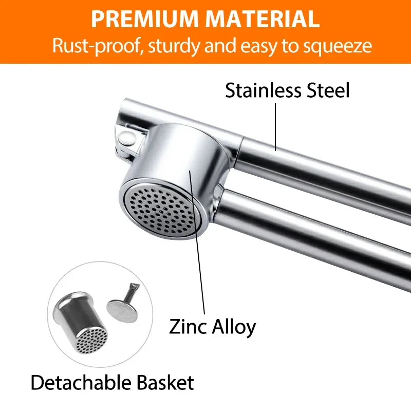 Stainless Steel Garlic Press & Mincer — Rust-Proof Kitchen Essential