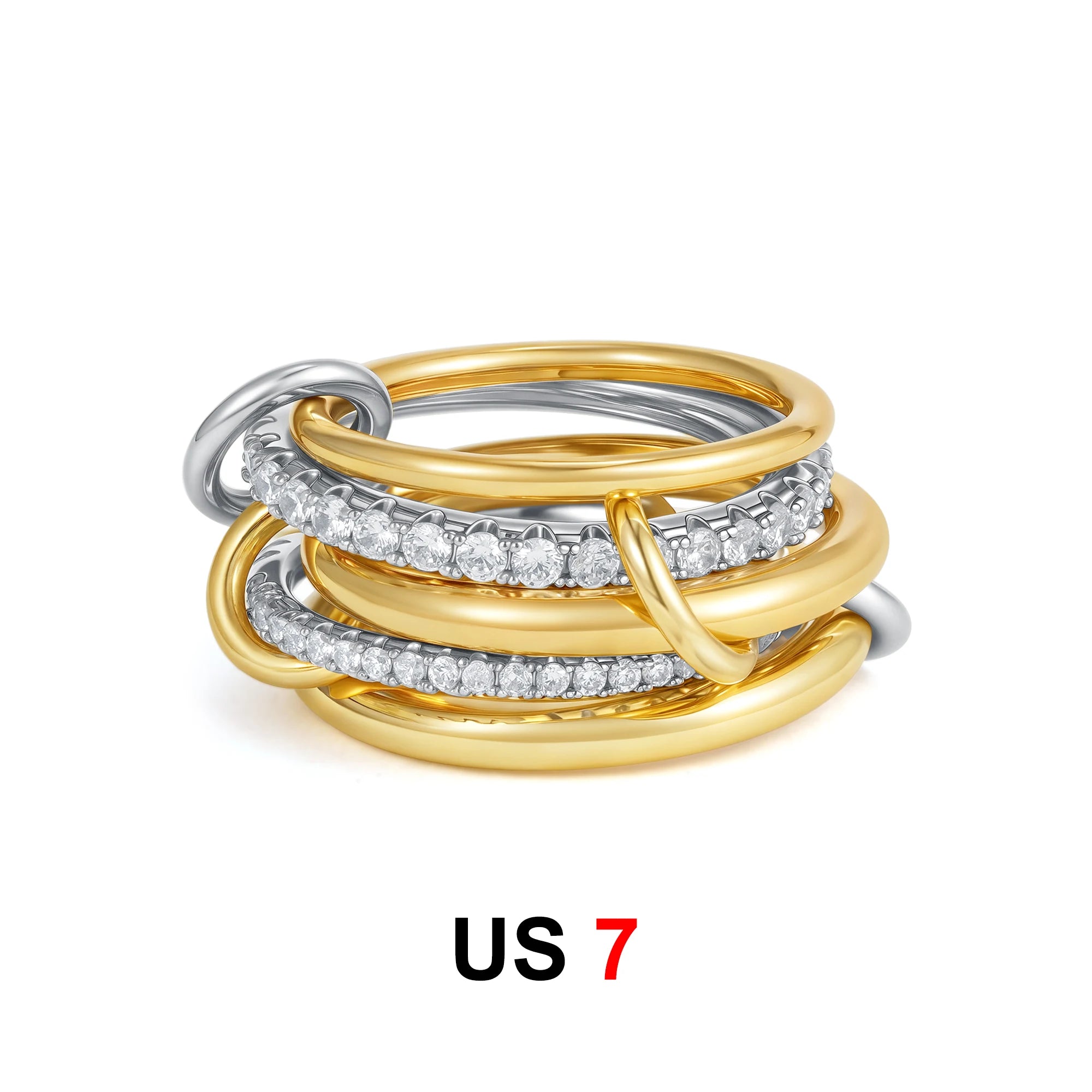 Dainty Stackable Ring Set — Minimalist Gold & Silver CZ Rings