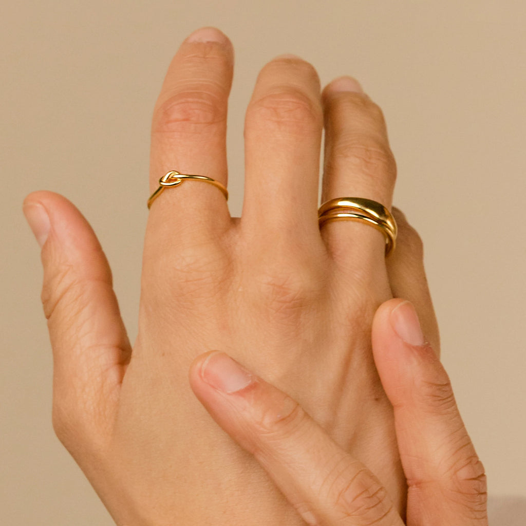 Dainty Stackable Ring Set — Minimalist Gold & Silver CZ Rings