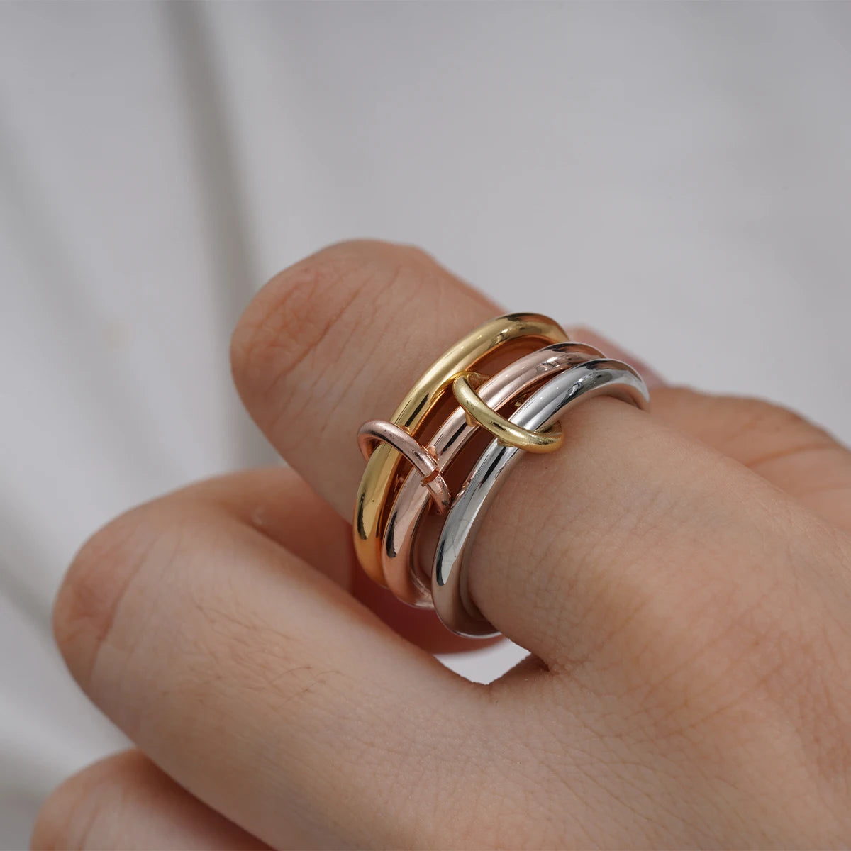 Dainty Stackable Ring Set — Minimalist Gold & Silver CZ Rings