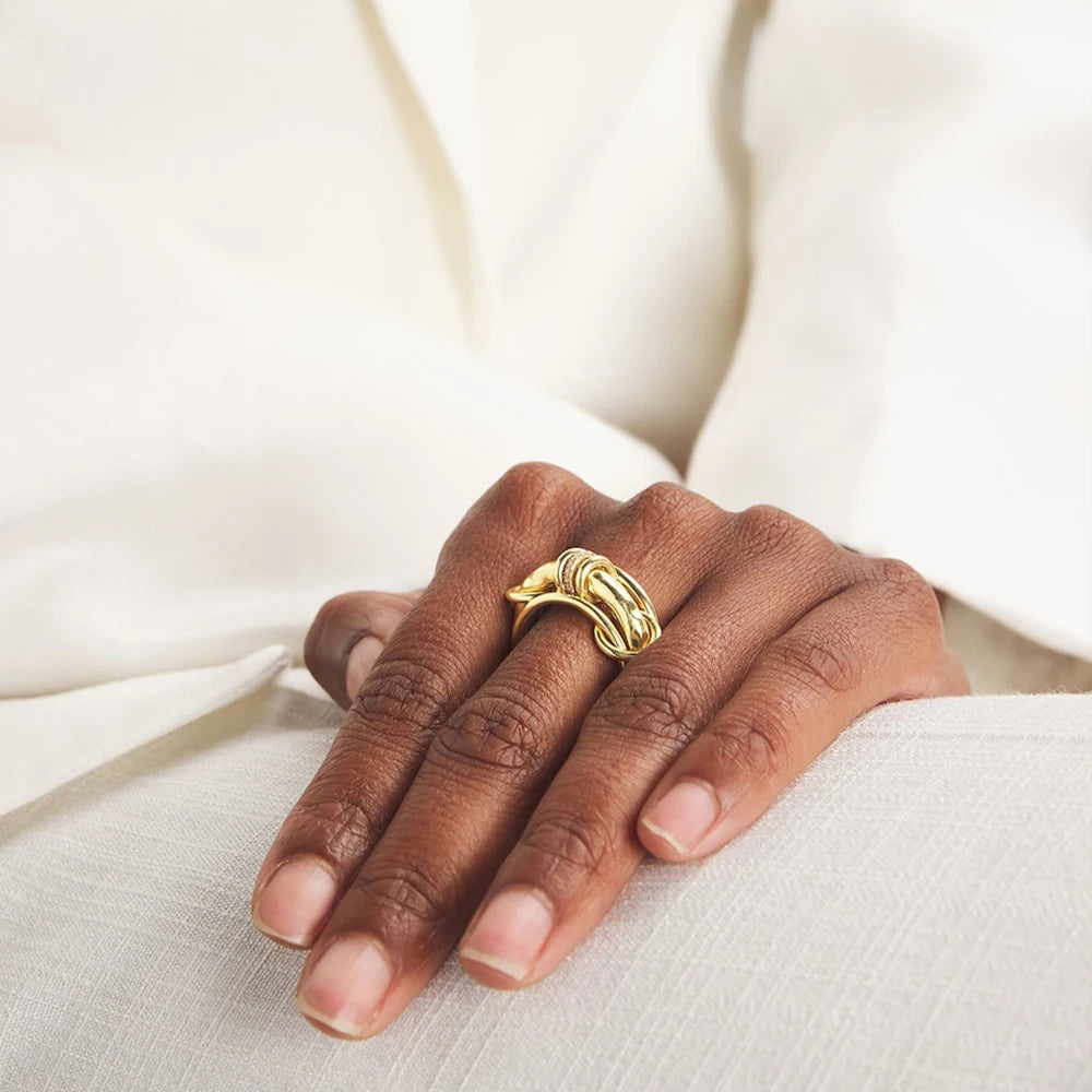 Dainty Stackable Ring Set — Minimalist Gold & Silver CZ Rings