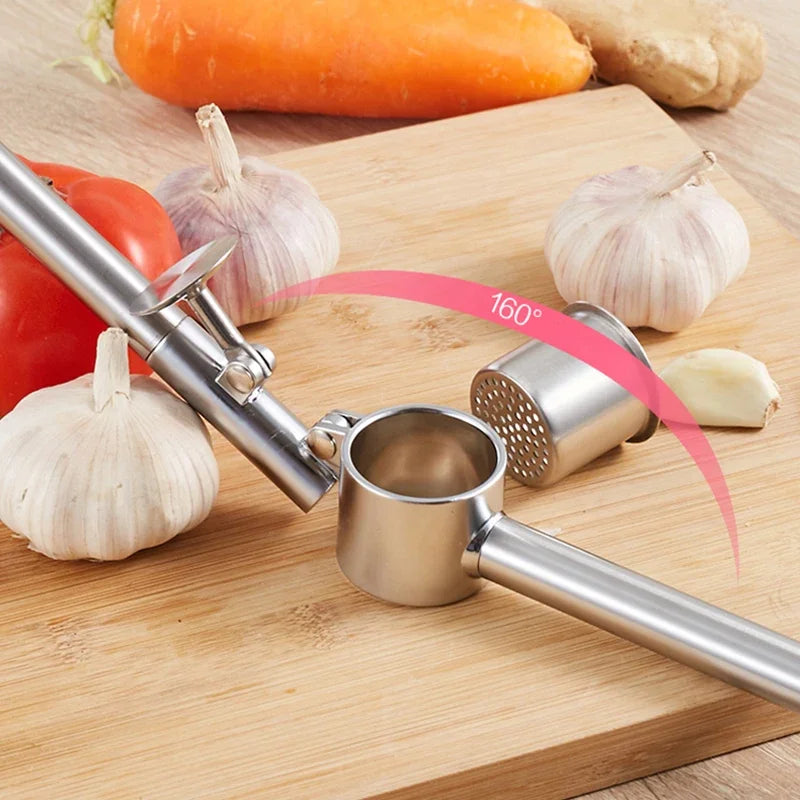 Stainless Steel Garlic Press & Mincer — Rust-Proof Kitchen Essential